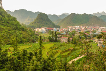 Rice terraces around Tam Son in Ha Giang, Vietnam 
