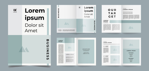 modern and minimalist brochure pages template - obrazy, fototapety, plakaty