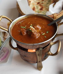 Indian beef Curry served on hot pot
