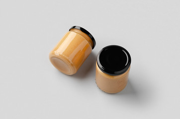 Peanut, almond, nut butter jar mockup.
