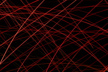 Dynamic lights in dark background. High speed in night time abstraction. Colorful LED light trails background. Motion blur effect.