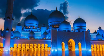 Fototapeten Scheich-Zayid-Moschee in Abu Dhabi, Vereinigte Arabische Emirate © monticellllo