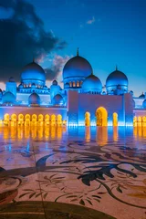 Papier Peint photo autocollant Abu Dhabi Grande Mosquée Sheikh Zayed à Abu Dhabi, Emirats Arabes Unis
