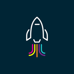 Spaceship logo inspiration vector icon illustration custom logo design vector