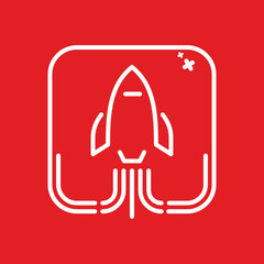Spaceship logo inspiration vector icon illustration custom logo design vector