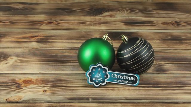 Green and black Christmas balls