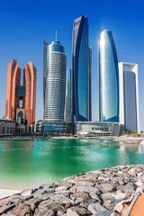 Foto op Canvas Etihad Towers in Abu Dhabi, Verenigde Arabische Emiraten © monticellllo