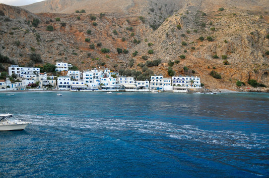 Loutro, Sfakia on the island of Crete from the Libyan sea