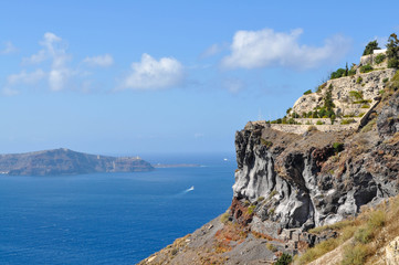 Rocks island of Santorini in the Aegean sea