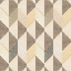 Seamless abstract pattern. Textural geometric ornament in brown and beige color.