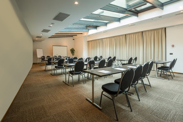 Interior of a conference room in a modern hotel