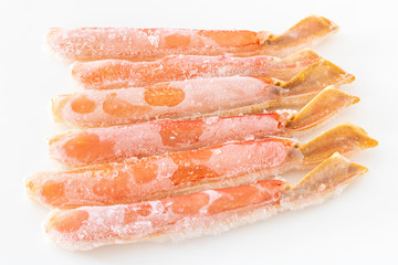 下準備して冷凍したカニの足