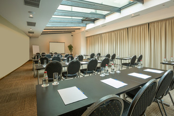 Interior of a conference room in a modern hotel