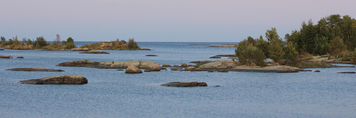 Rock formations at the shore of Lake Vanern, Sweden.