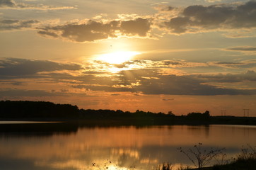  Russia, nature, sunset.
