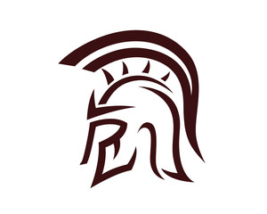 Spartan Helmet and Courageous Symbol Silhouette