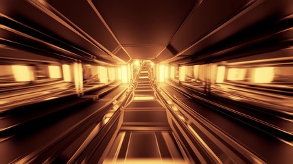 Fototapeta na wymiar futuristic scifi space hangar tunnel corridor with glass windows 3d rendering background wallpaper,