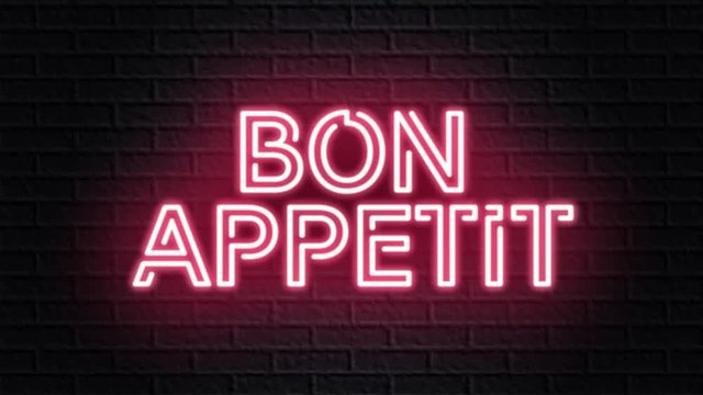 red neon video animation bon appetit