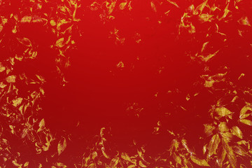 Red, golden texture surface. Color vintage grunge background for text or design.