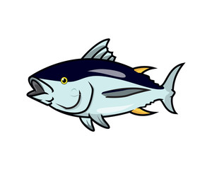 Detailed Yellowfin Tuna and Sea Animal Entity Illustration
