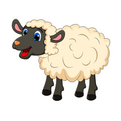  Beautiful cute sheep isolated on white background. design for child card,t-shirt. Sheep animal concept