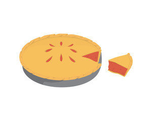 Detailed Pie with the Slice Illustration