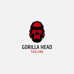 head gorilla logo design template vector