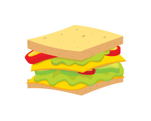 Detailed Delicious Rectangle Sandwich Illustration