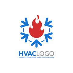 HVAC logo design, heating ventilation and air conditioning logo or icon template.
