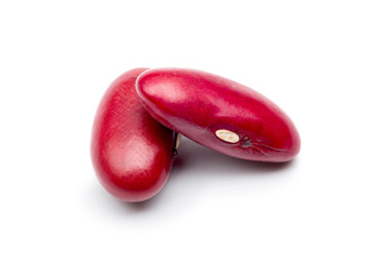 Red kidney beans on a white background with clipping path.