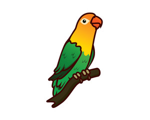 Detailed Cute and Attractive Lovebird Illustration