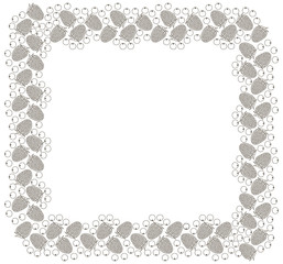 Fototapeta premium Black and white frame of blackberries, raspberries and blueberries. Vector.