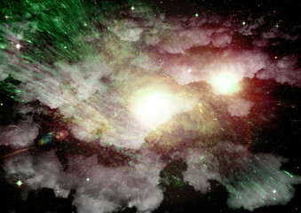 galaxy in a free space. 3D rendering