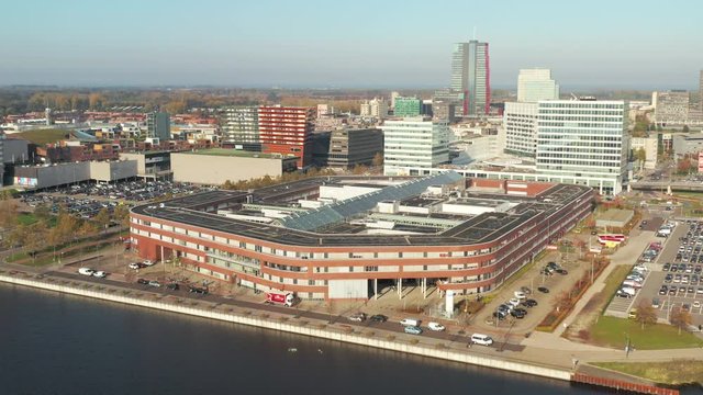 Aerial view of Flevoziekenhuis - hospital in Almere city, Flevoland, The Netherlands