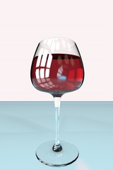 3d illustration vine glasses background texture with window and light reflexion
