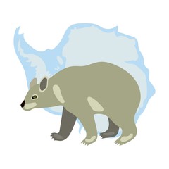 Polar bear On white background vector map