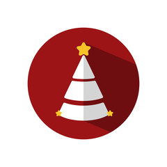 Christmas tree flat icon. Design template vector