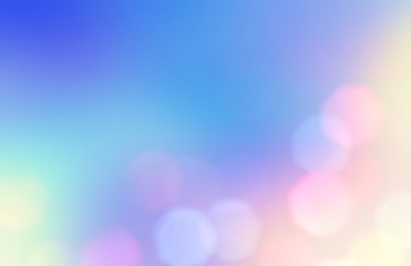 Magical lights on blue pink yellow ombre background. Fantastic holiday sky blurred texture. Bright lights abstract pattern.  © avextra