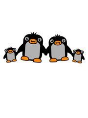 Kleine Pinguin Familie kawaii frech liebe tier zoo kalt clipart comic cartoon