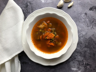Italian vegetable soup Minestrone.