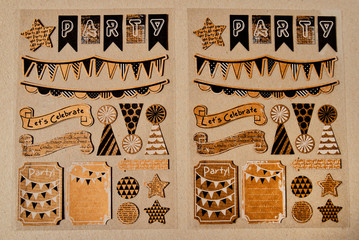 sticker words collection for party