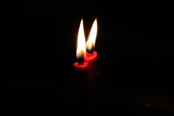 candle flame in dark background