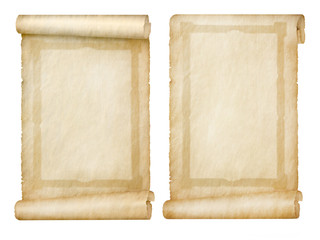 set of scrolls on white background
