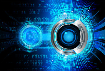 Blue eye cyber circuit future technology concept background