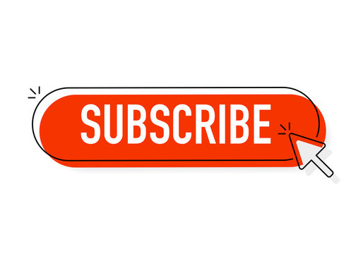 Red Rounded Subscribe Button On White Background