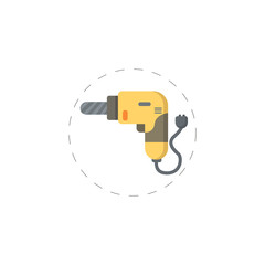 drill colored flat icon for mobile concept and web apps design.
