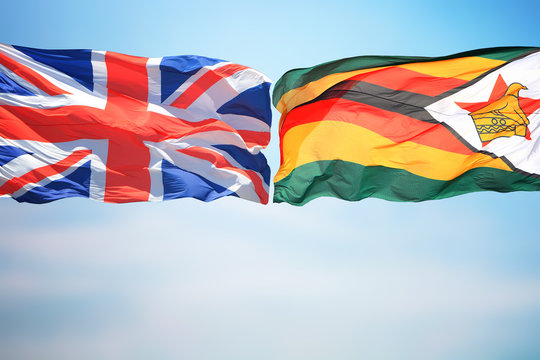UK and Zimbabwe flags