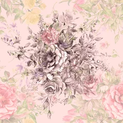 Gordijnen Watercolor seamless pattern luxury bouquet Y.jpg © Irina Chekmareva