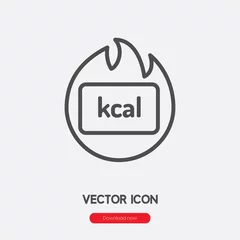 Foto op Plexiglas calorie icon vector. Linear style sign for mobile concept and web design. kcal symbol illustration. Pixel vector graphics - Vector.  © World Vector
