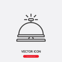 hotel bell icon vector. Linear style sign for mobile concept and web design. hotel bell symbol illustration. Pixel vector graphics - Vector.